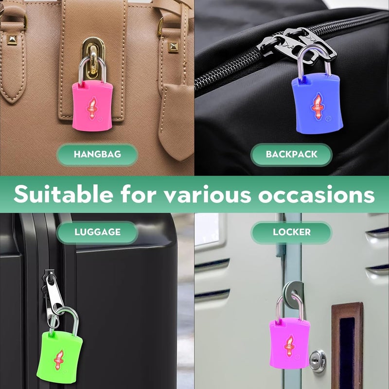 dwoyow Luggage Lock TSA Approved with Key and Luggage Tags, TSA Approved Lock for Travel, Suitcase Lock with ABS Around, Suit for Backpack,Laptop Bag,Locker 6 Pack Color Mixed - Image 3